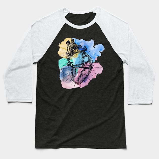 Kind Colorful Heart Baseball T-Shirt by Art by Ergate